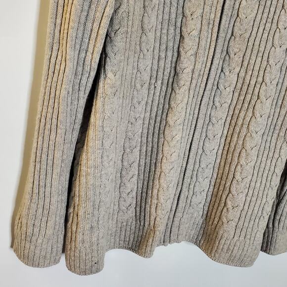 Tasso Elba light grey Lambswool zipper ribbed sweater jacket Size XL - Picture 9 of 9